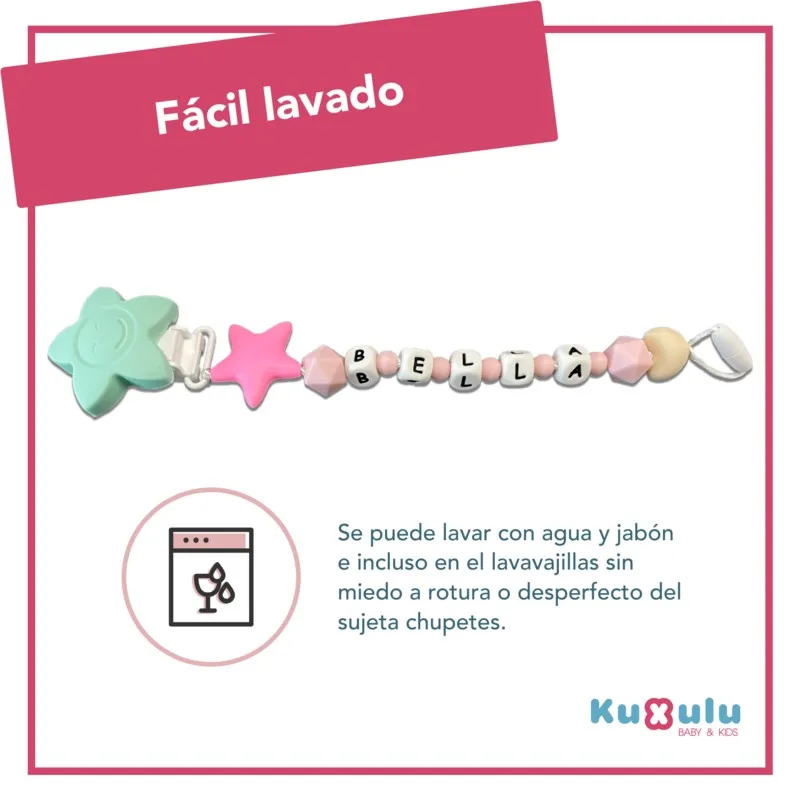 Chupetero Personalizado Rosa