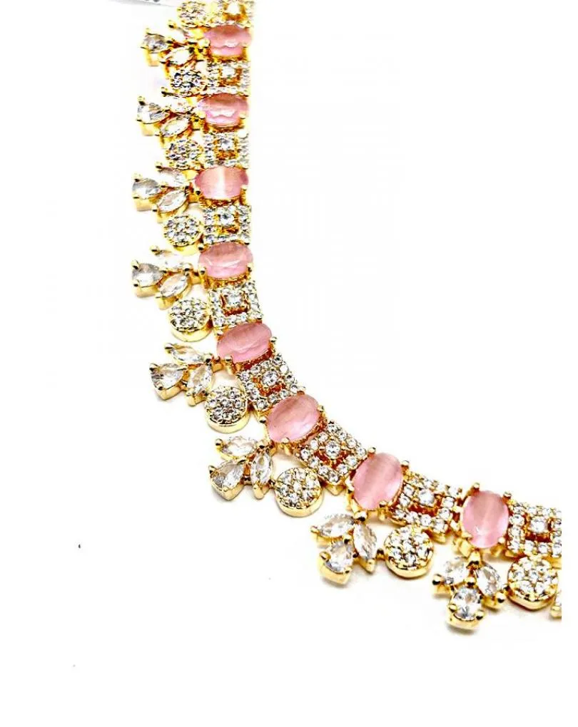 COLLAR ROSAS Y CIRCONITA PARA UN LOOK DE BODA IMPECABLE
