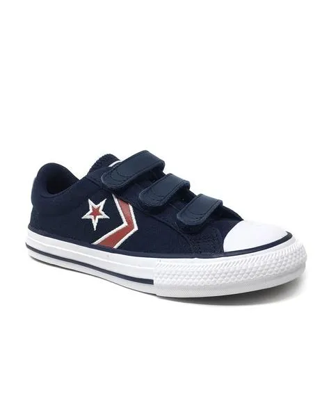 converse velcro lona azul