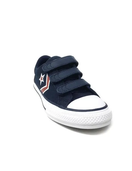 converse velcro lona azul