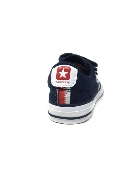 converse velcro lona azul
