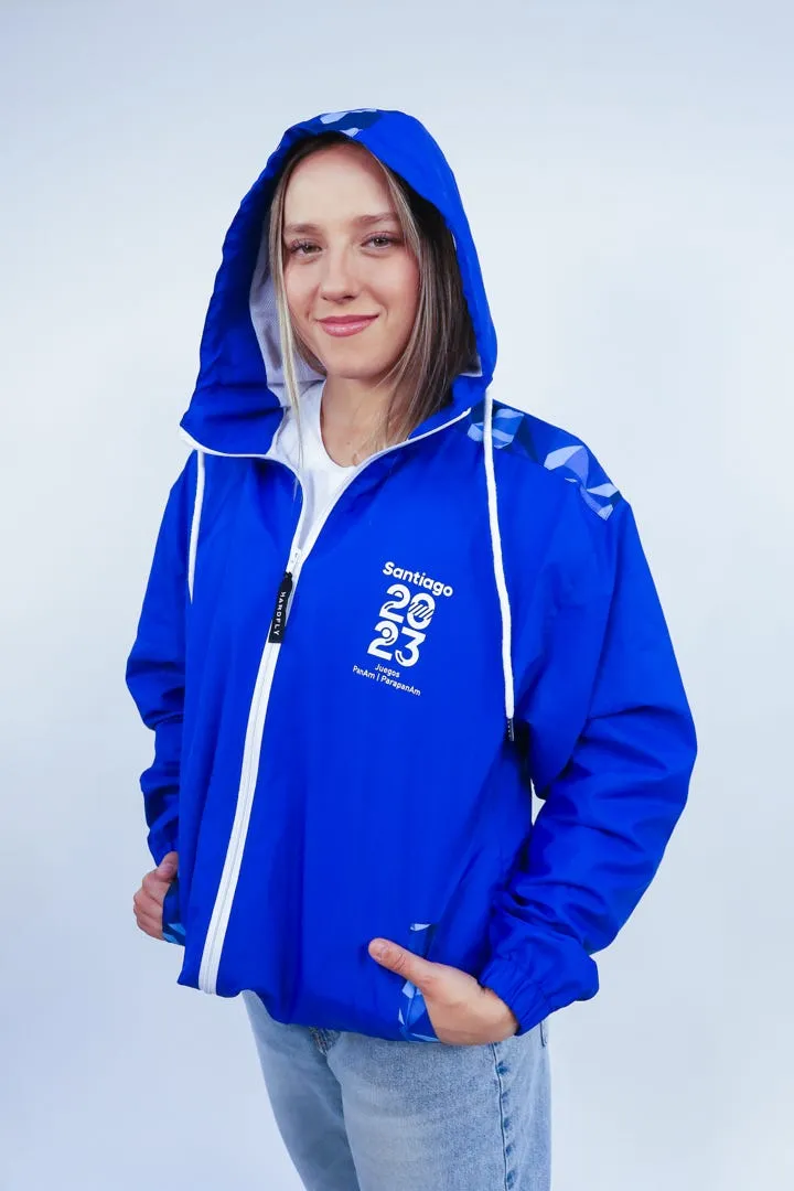 Cortavientos Unisex Juegos Santiago 2023 Azul