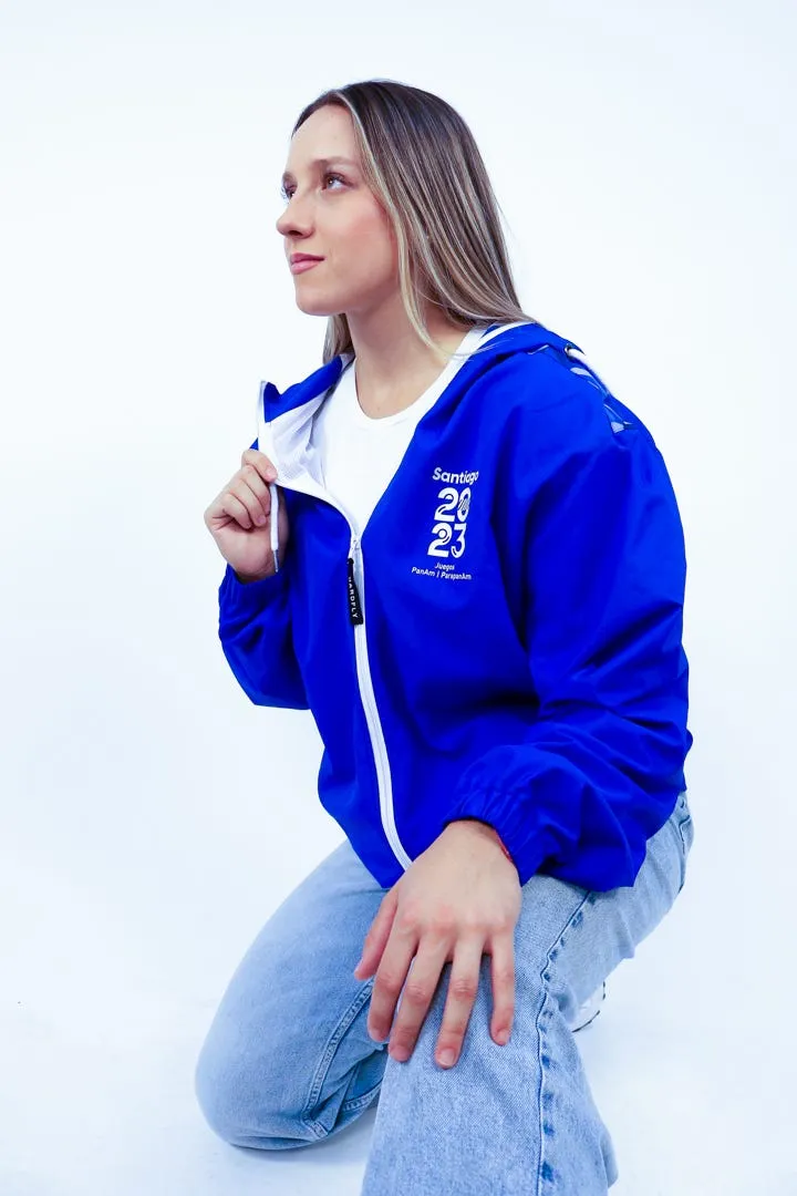 Cortavientos Unisex Juegos Santiago 2023 Azul