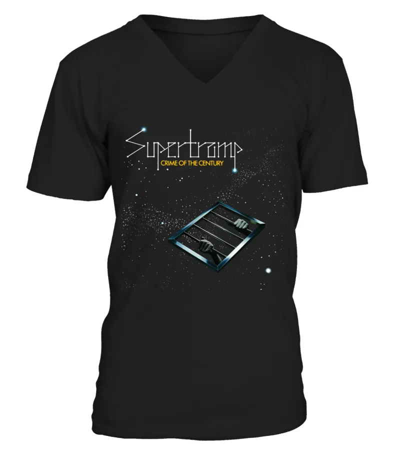 COVER022BK. SUPERTRAMP  CRIME OF THE CENTURY CAMISETA CUELLO EN V UNISEX