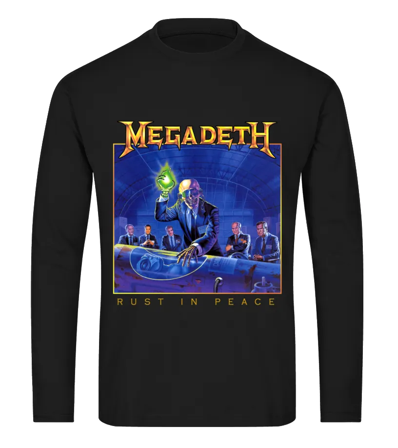 COVER179BK. MEGADETH  RUST IN PEACE CAMISETA DE MANGA LARGA UNISEX