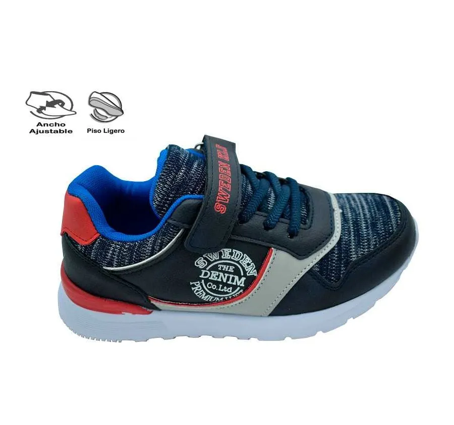 DEPORTIVO SWEDEN KLE 318505 JASON VELCRO Y ELÁSTICOS MARINO MUY CÓMODO 27118