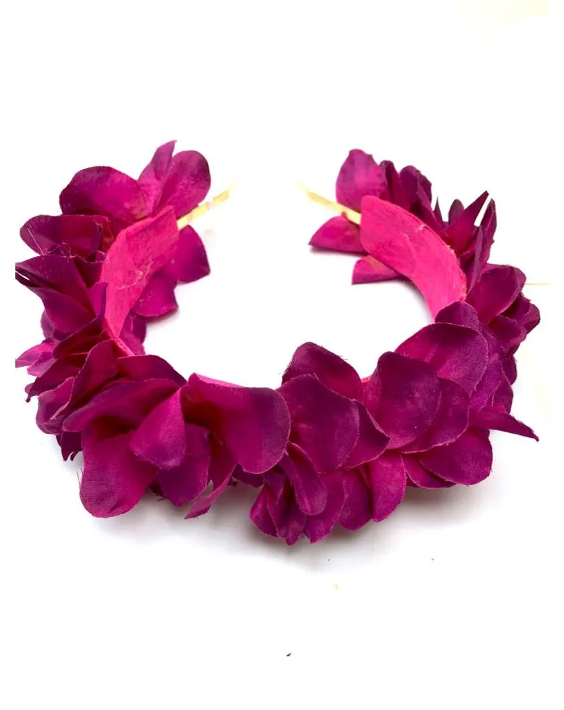 DIADEMAS BODA CON FLORES BUGAMBILIAS Y FUCSIAS