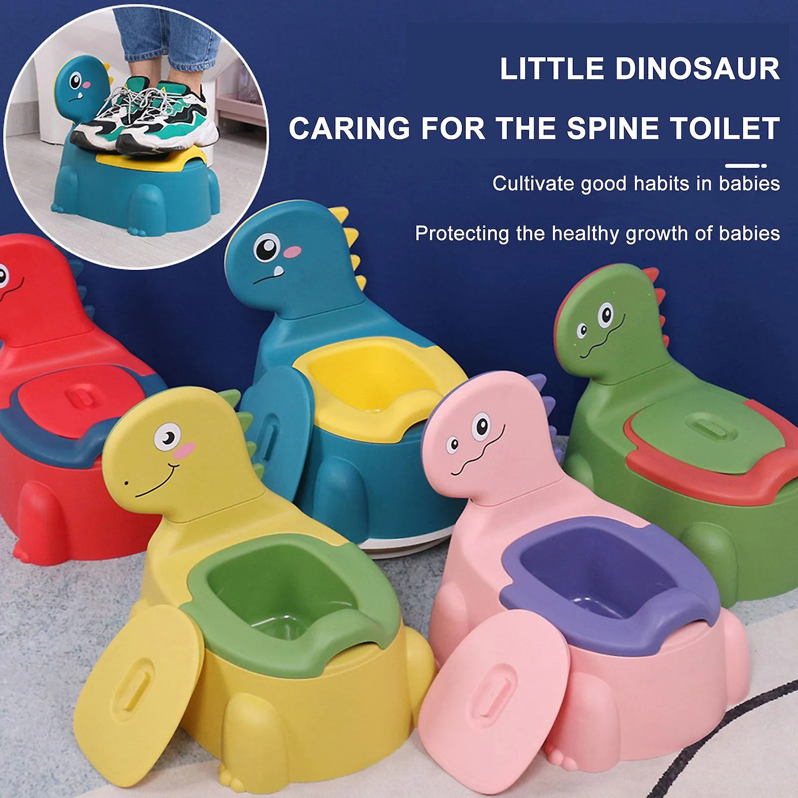 Dinosaur Childrens Potty Antideslizante Asiento de Inodoro Trainer para Niños Niños Niñas