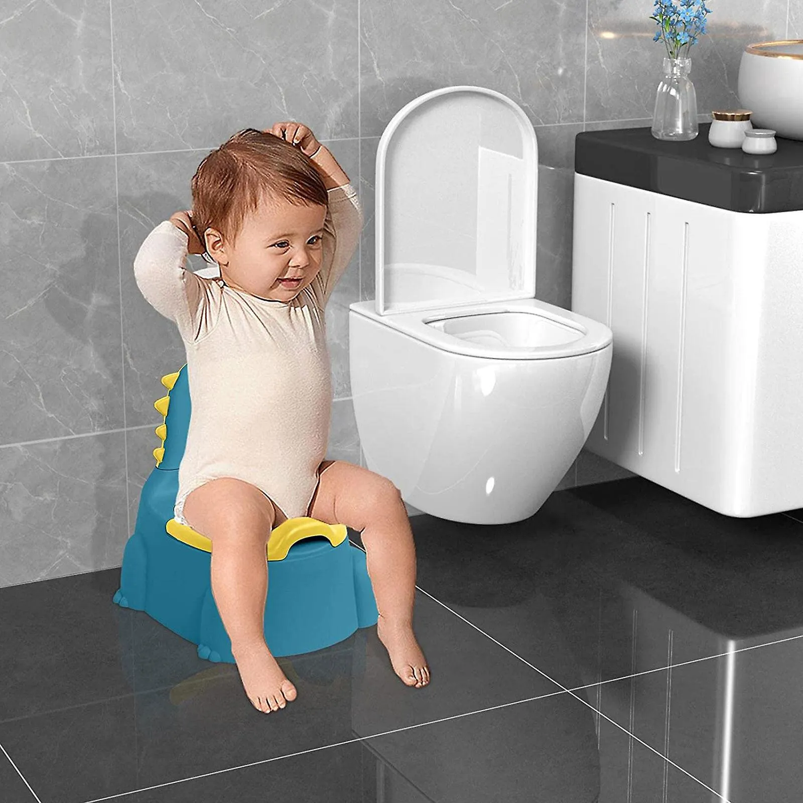 Dinosaur Childrens Potty Antideslizante Asiento de Inodoro Trainer para Niños Niños Niñas