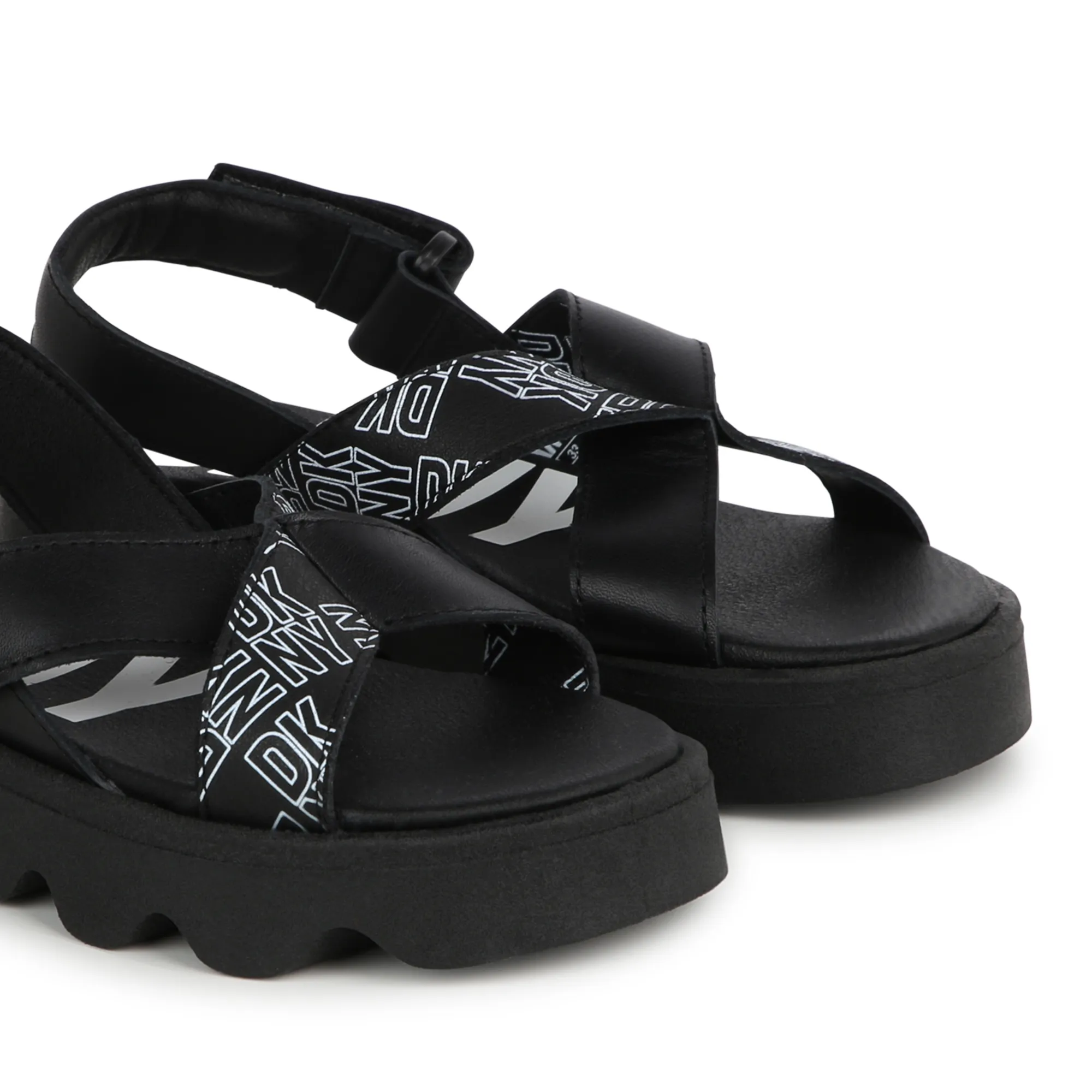 DKNY Sandalias de cuero con velcro