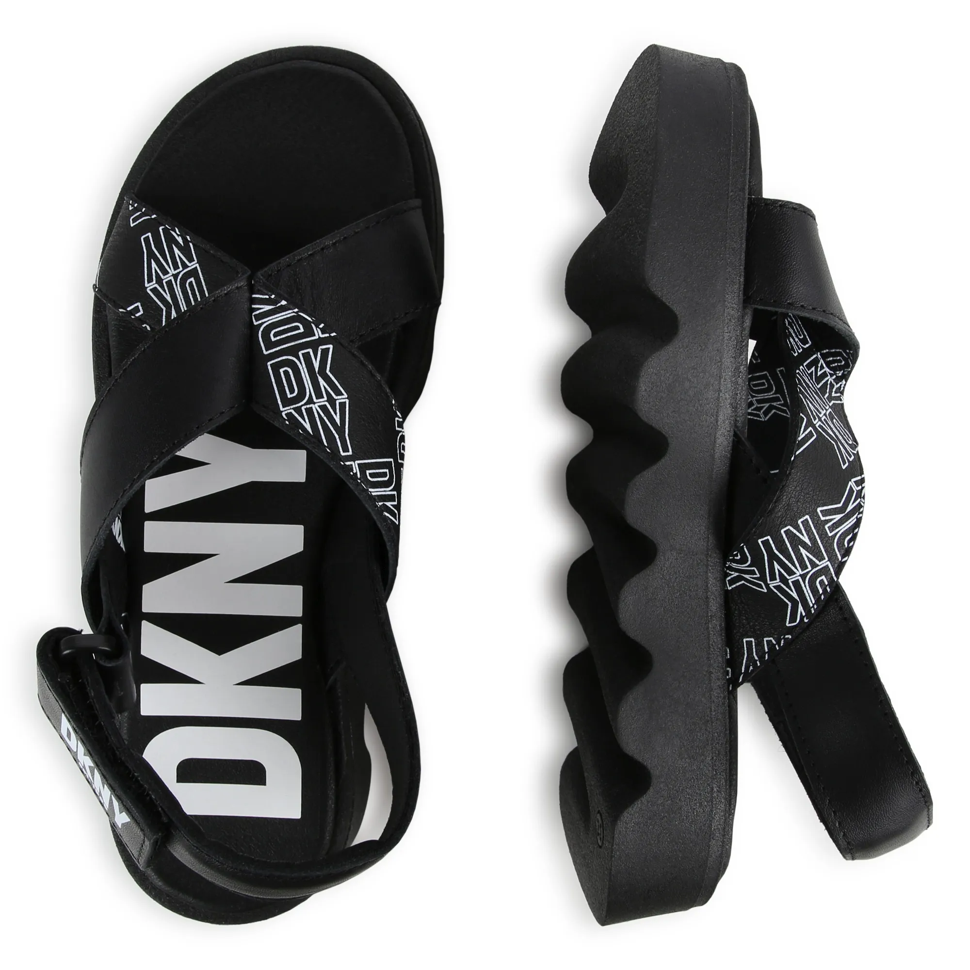 DKNY Sandalias de cuero con velcro