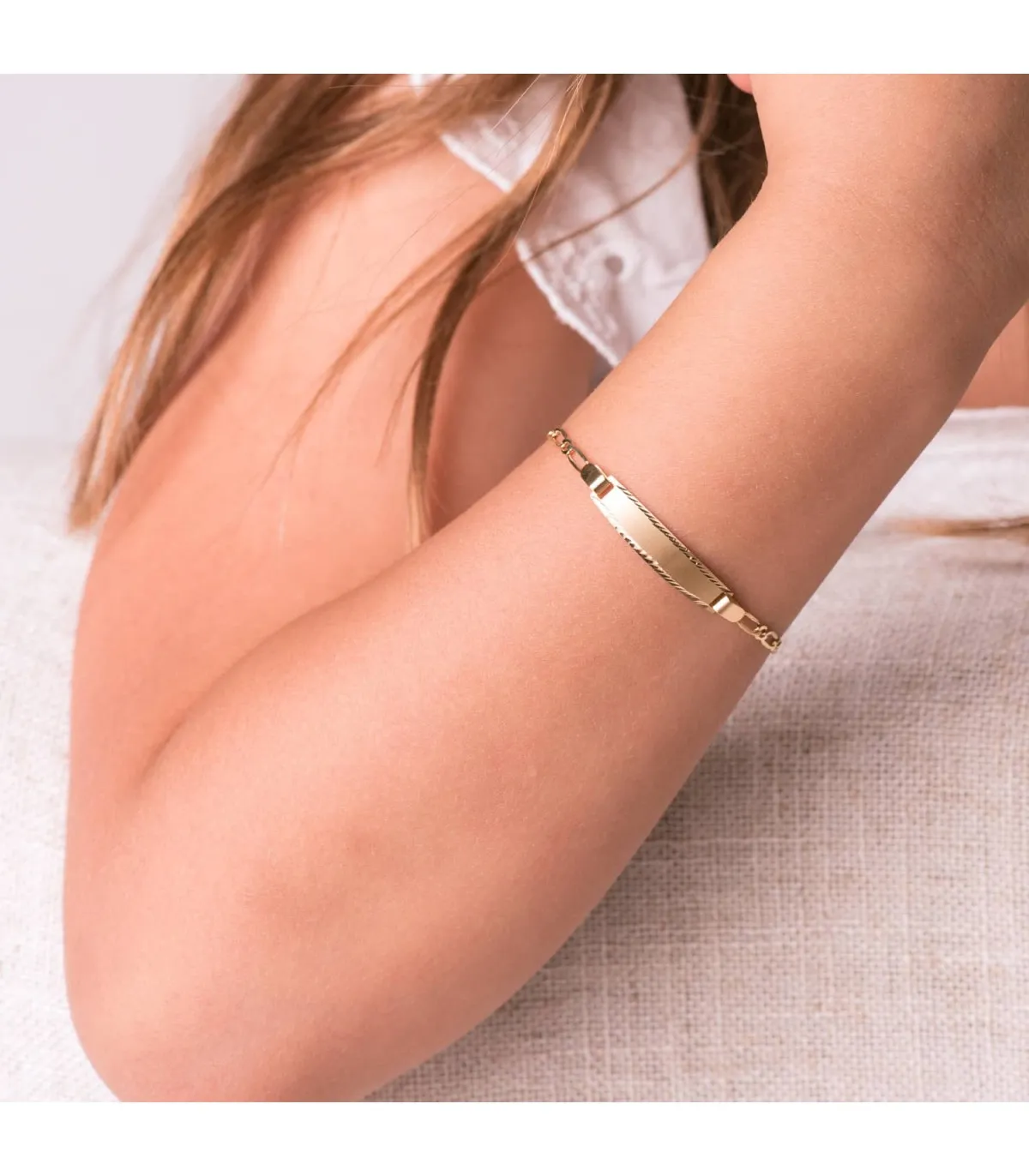 Esclava 1ª  Comunión Oro 18k 17cm Eslabón 1x1