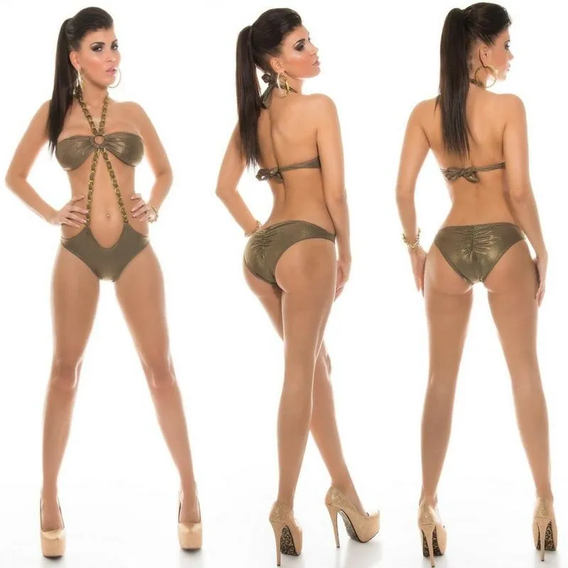 Exótico Trikini Córcega Taupe