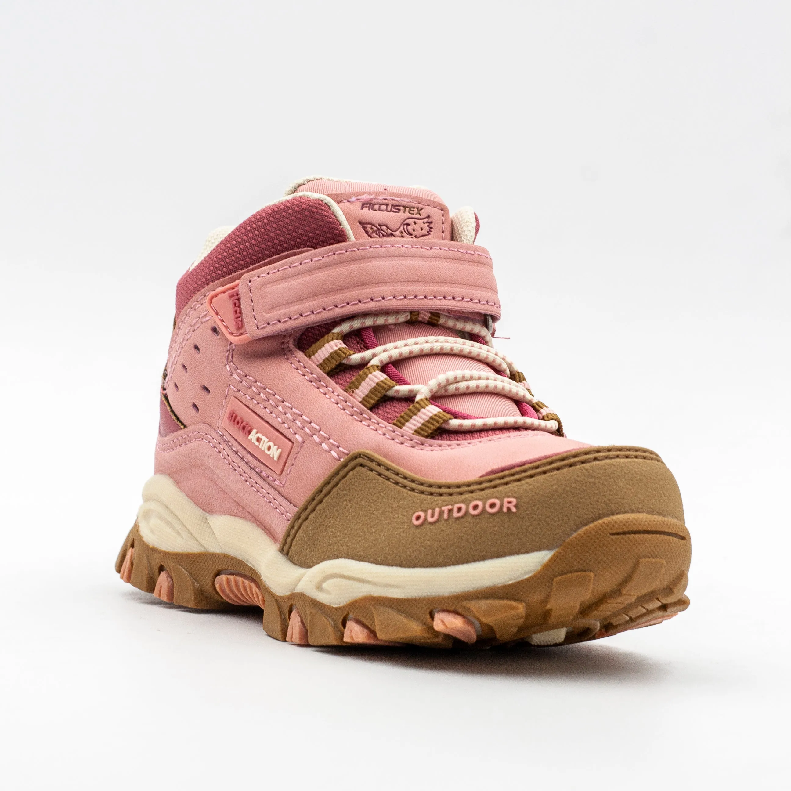Ficcus Botin Outdoor con velcro color Rosa Cafe