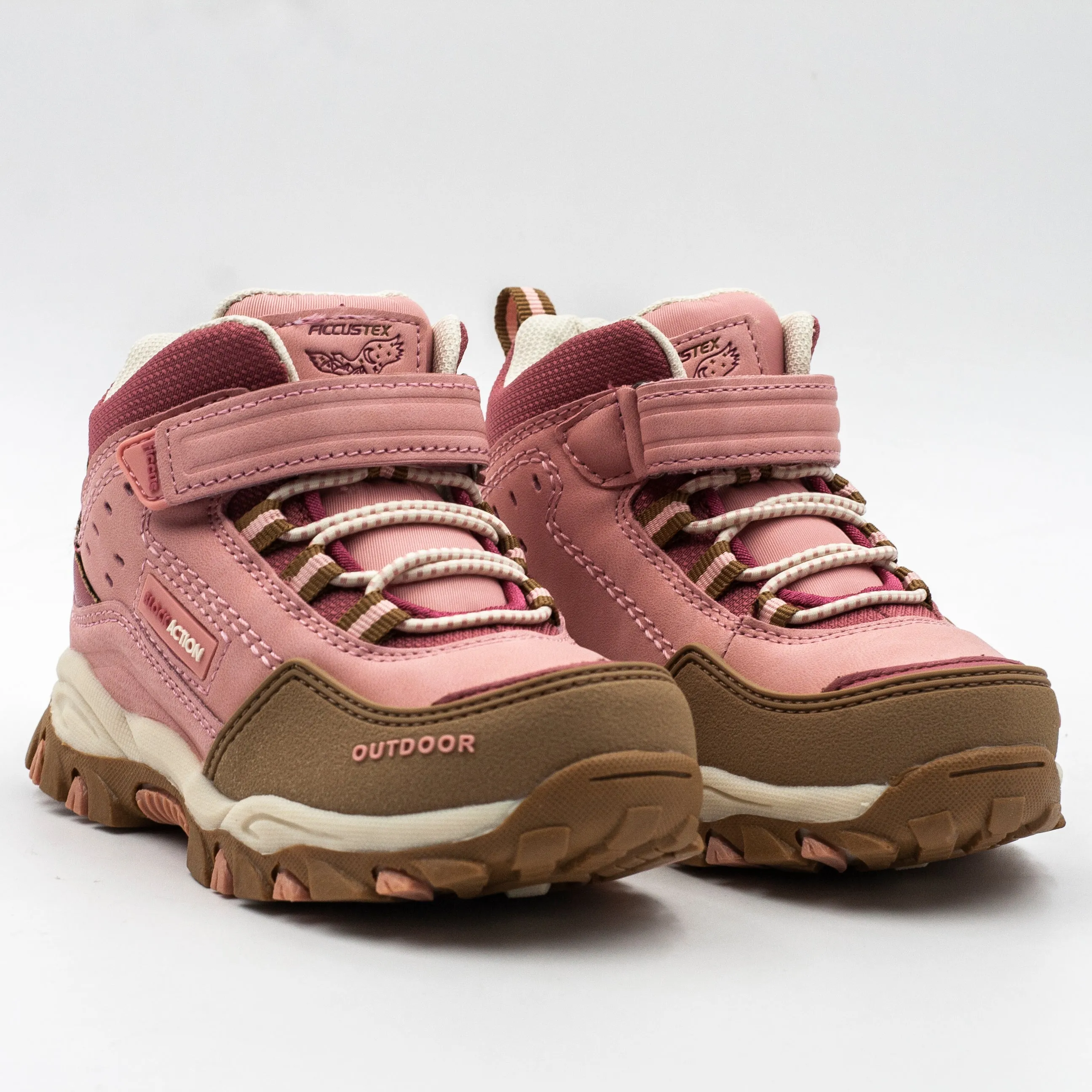 Ficcus Botin Outdoor con velcro color Rosa Cafe