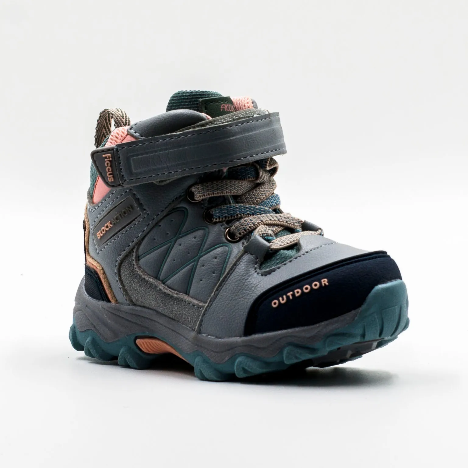 Ficcus Botín C/Velcro Gris Rosa Nia Outdoor
