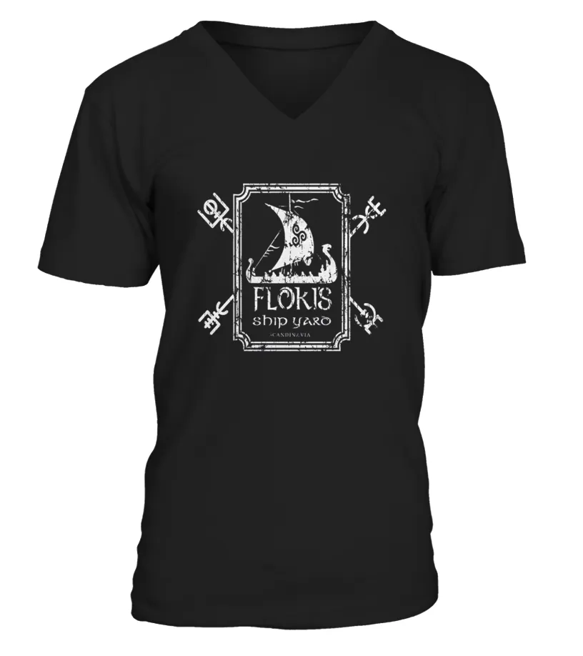  Floki S Shipyard Shirt Funny T shirts Camiseta cuello en V Unisex