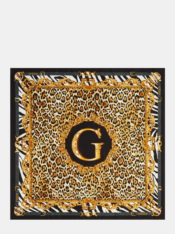 GUESS Animalier Logo Script Kefiah