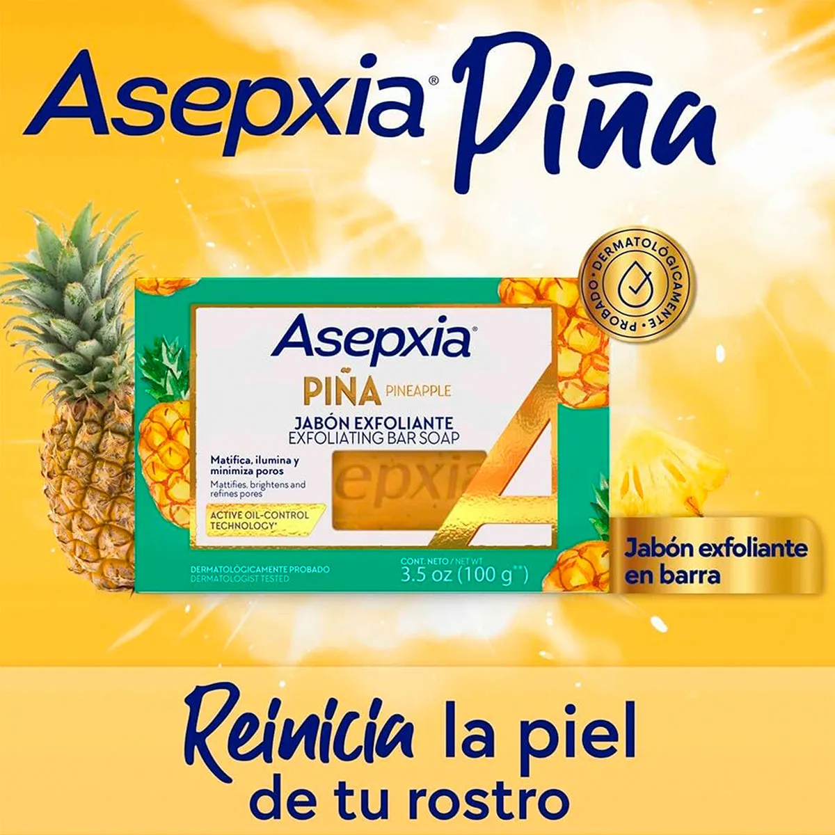 Jabón Exfoliante en Barra con Extracto de Pia, Asepxia