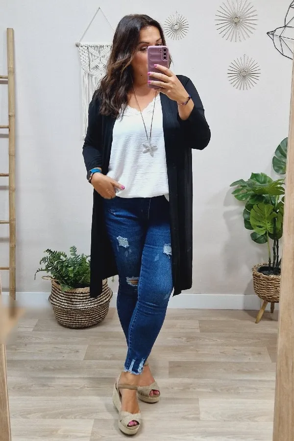 Jeans Goma Rotos Azul