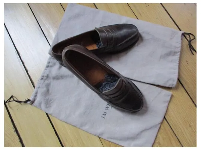 JM Weston Mocasín lagarto marrón, Pointure 36. Marrón oscuro 