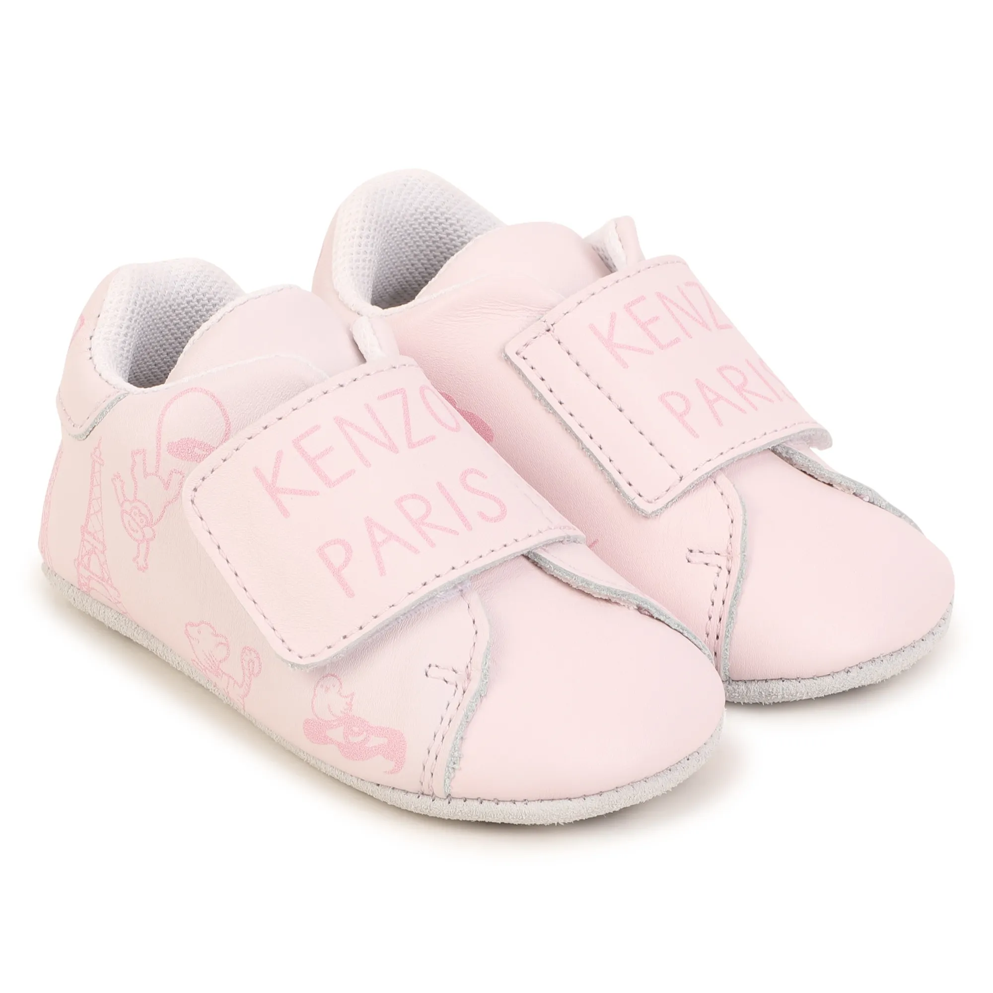 KENZO KIDS Patucos de cuero con velcro