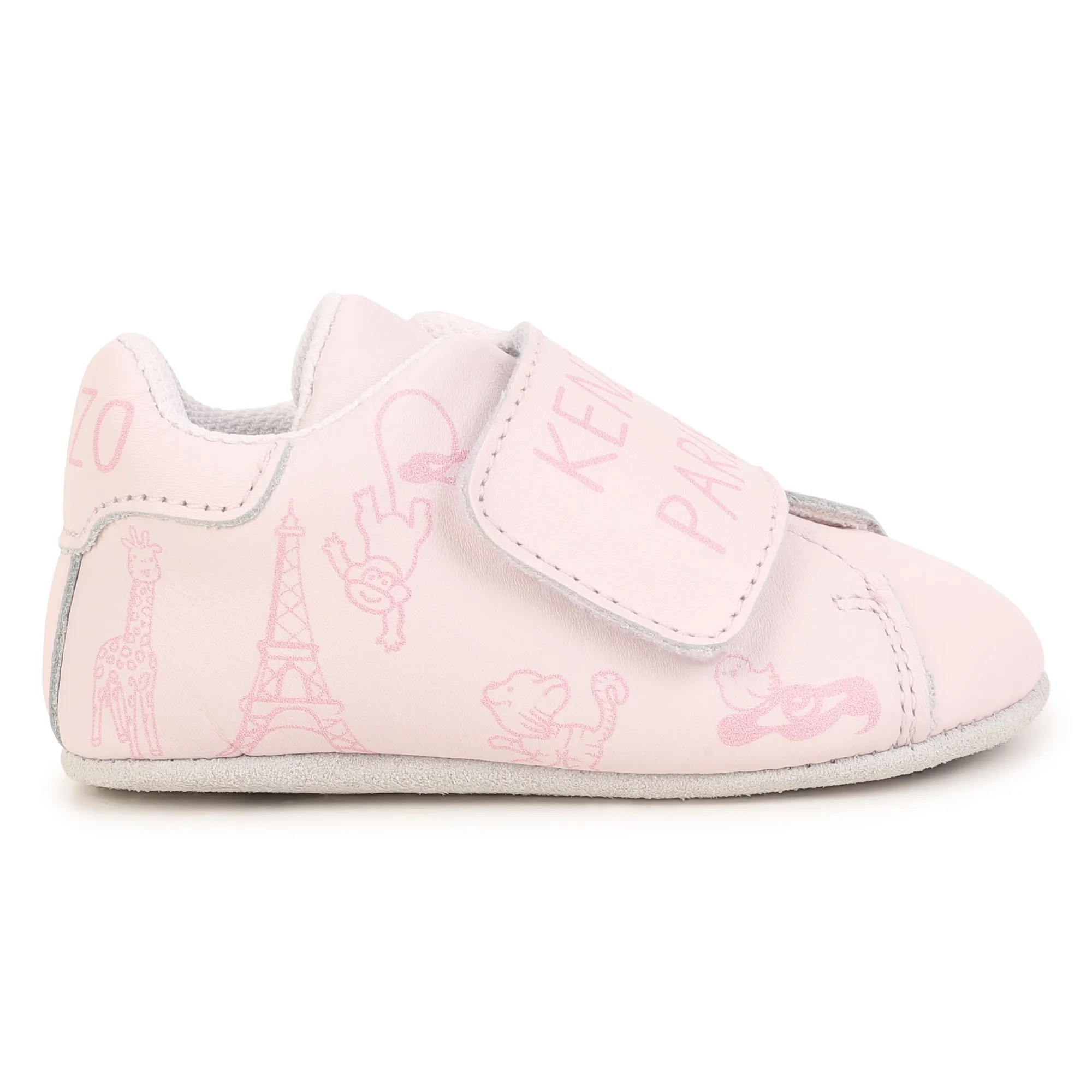 KENZO KIDS Patucos de cuero con velcro
