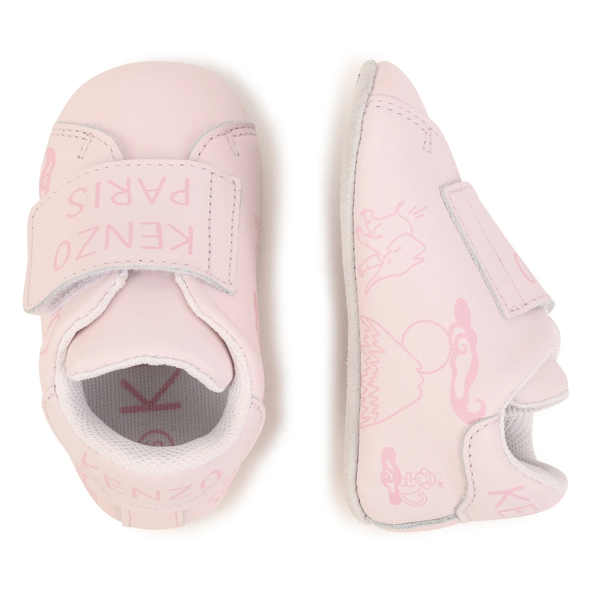 KENZO KIDS Patucos de cuero con velcro