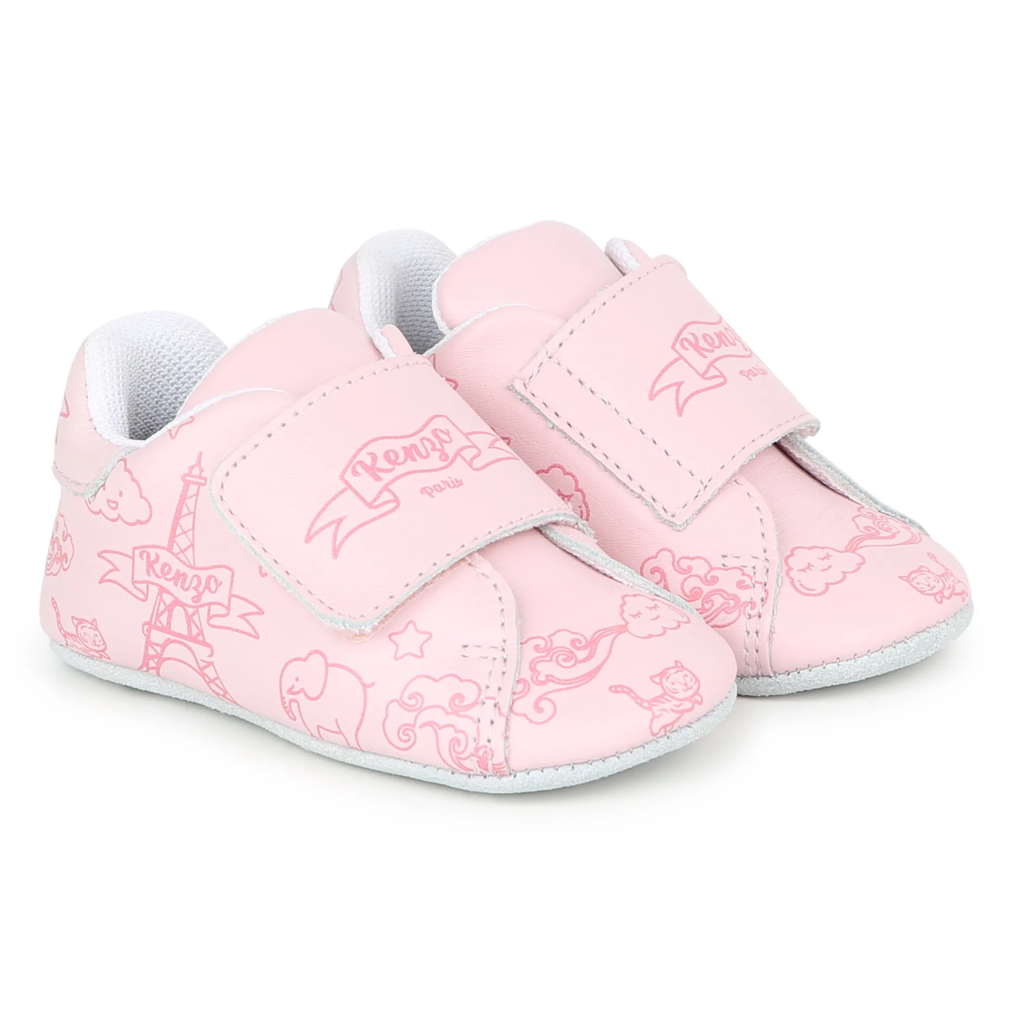KENZO KIDS Patucos de piel con velcro