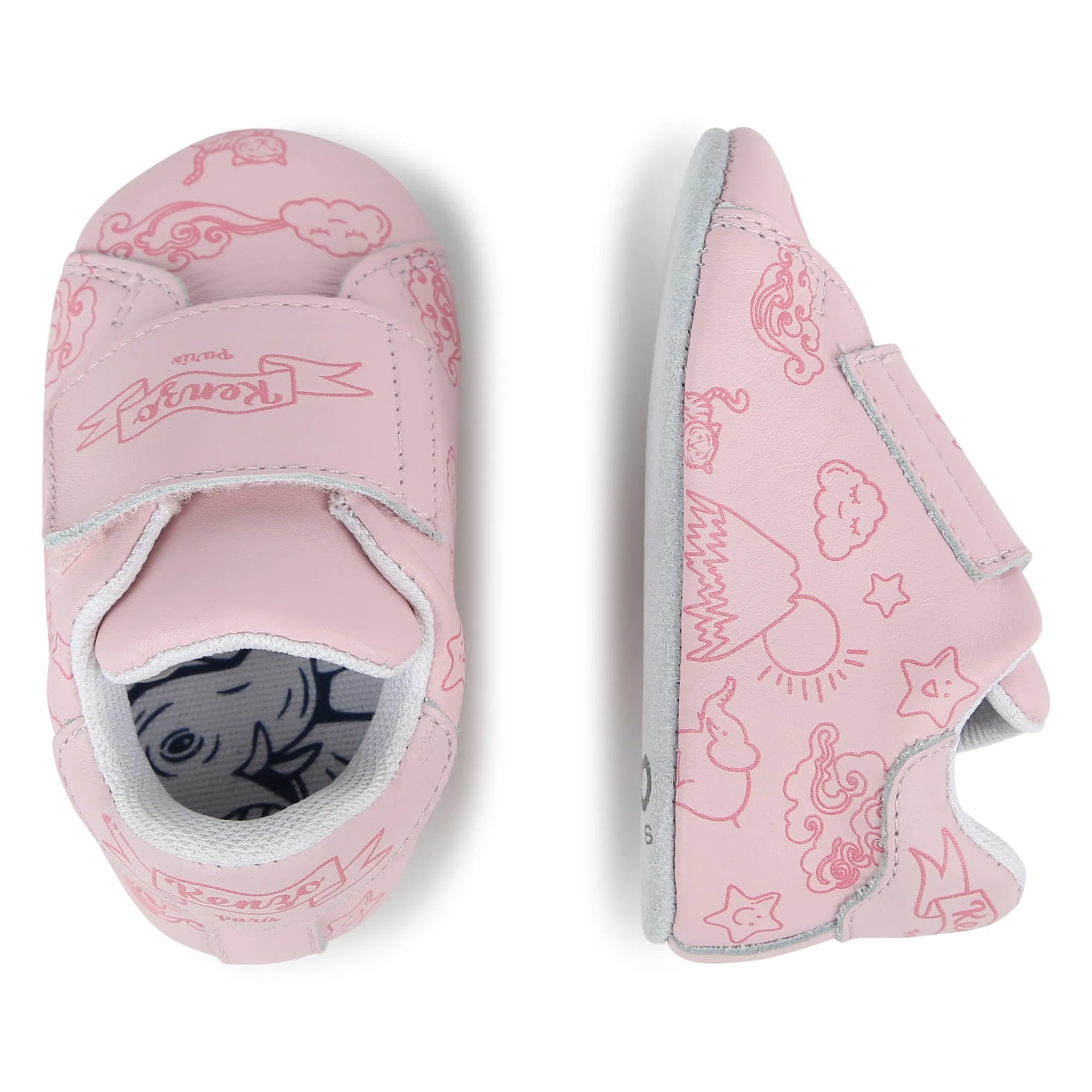 KENZO KIDS Patucos de piel con velcro