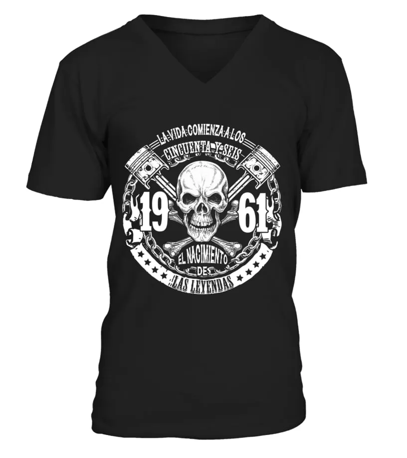 La vida comienza a los cincuenta y seis 1961 el nacimiento de las leyendas Camiseta cuello en V Unisex