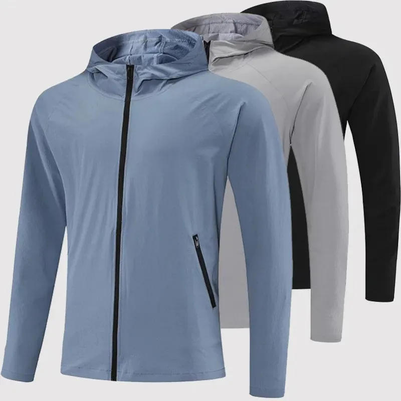 LL Men New Sport Sport Zipper Chaqueta con capucha Capelable Capticaltable Outdoor Jogger Traje de caminata Cardigan Material Ou