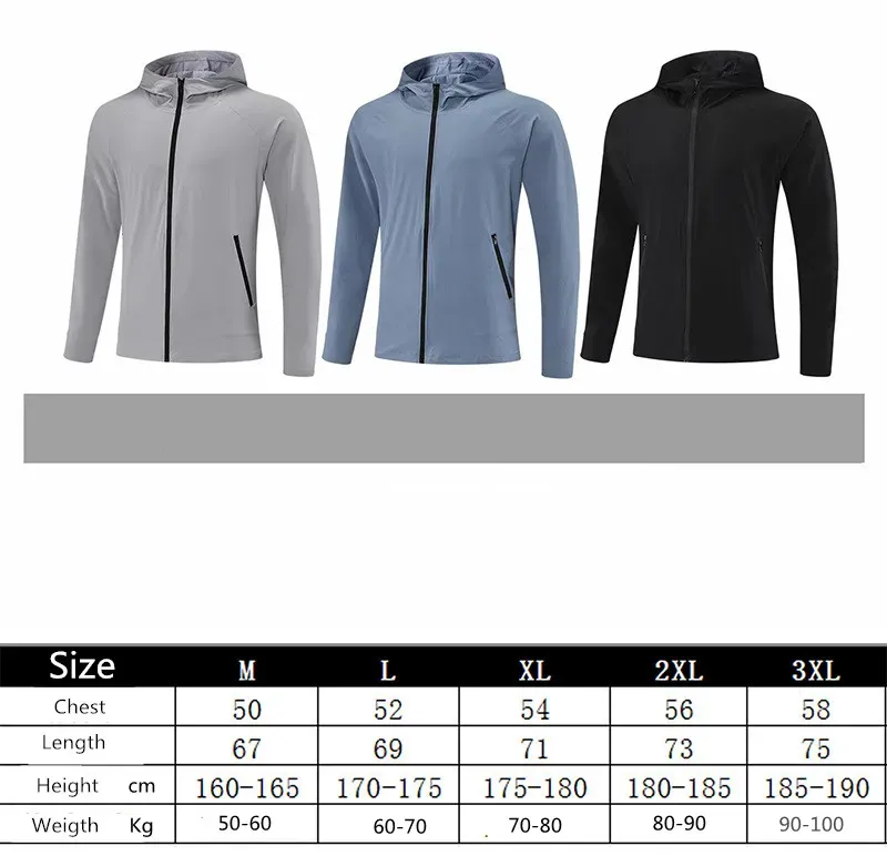LL Men New Sport Sport Zipper Chaqueta con capucha Capelable Capticaltable Outdoor Jogger Traje de caminata Cardigan Material Ou