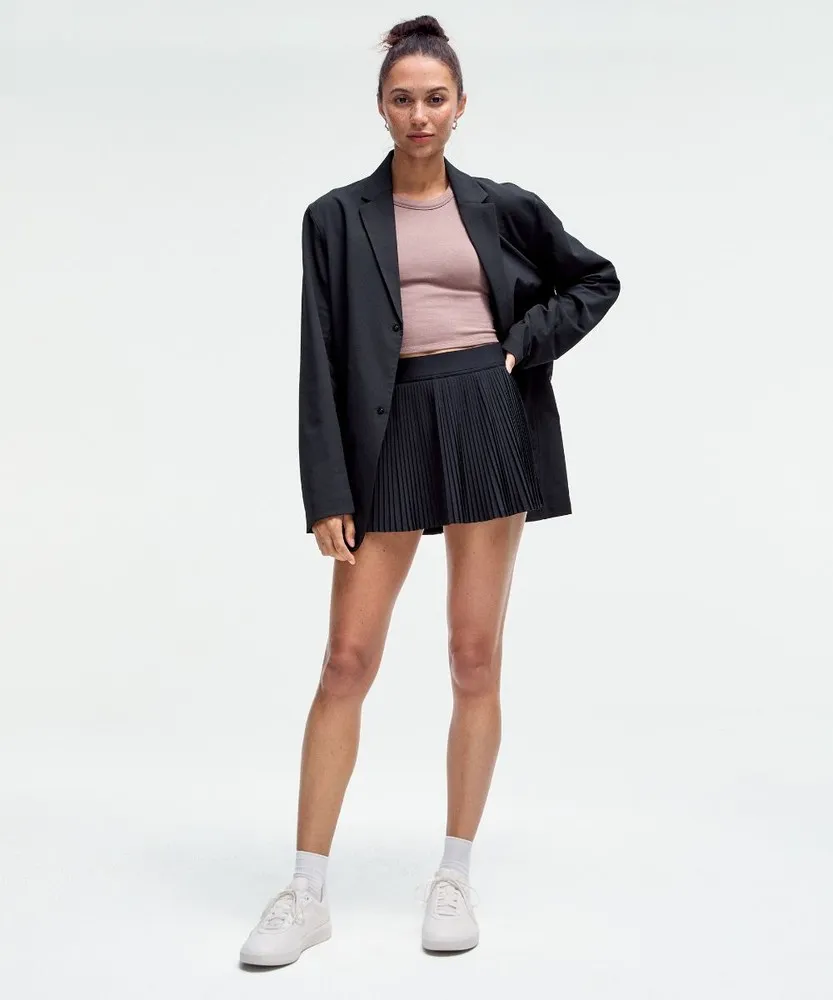 LULULEMON FALDA DE TENIS PLISADA DE TALLE ALTO Y ESTILO UNIVERSITARIO  NEGRO | JP85M4JW