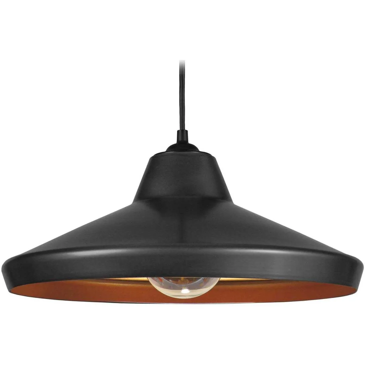 Lámpara colgante redondo metal antracita y cobre