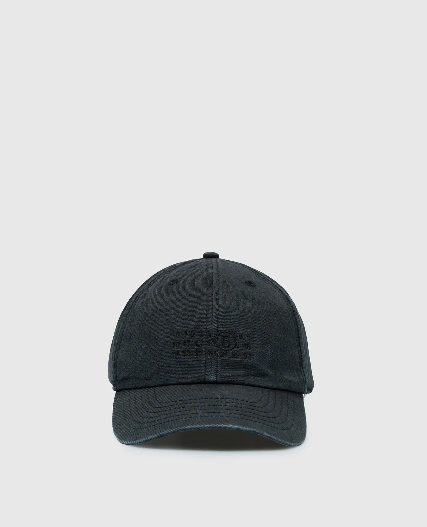 Maison Margiela MM6 Gray distressed cap with logo embroidery