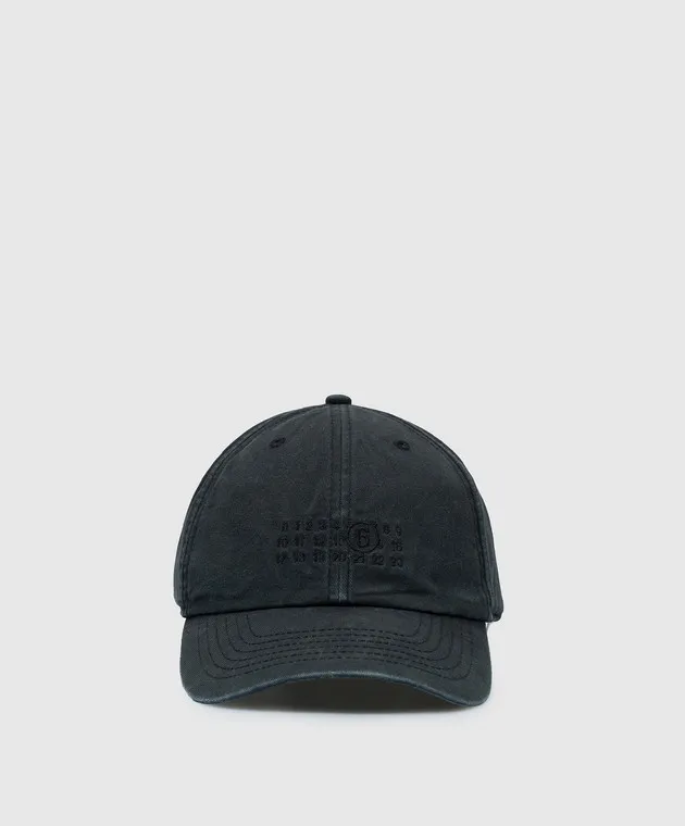 Maison Margiela MM6 Gray distressed cap with logo embroidery