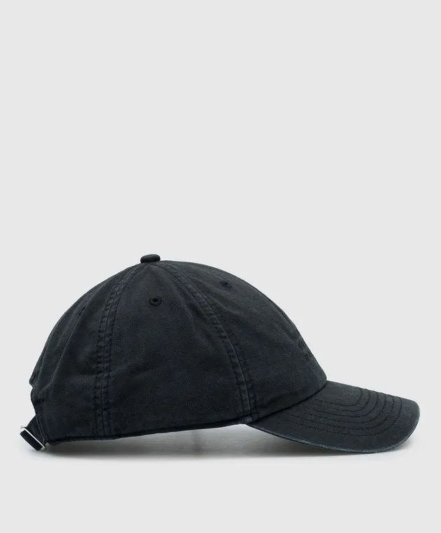 Maison Margiela MM6 Gray distressed cap with logo embroidery