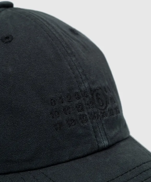 Maison Margiela MM6 Gray distressed cap with logo embroidery