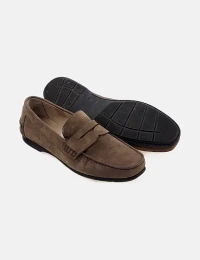 Massimo Dutti Mocasín marrón de vestir
