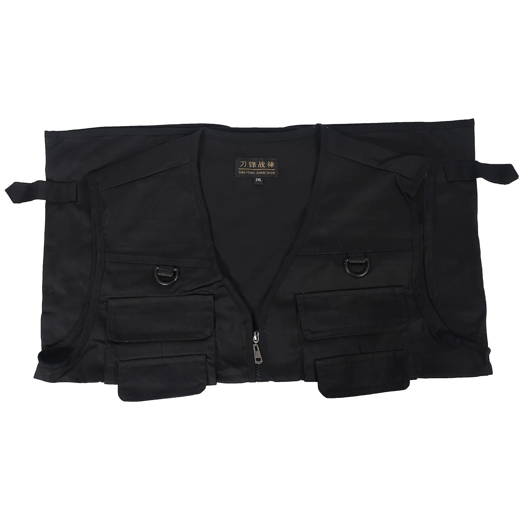 MEN'S FISHING VEST WITH MULTIPOCKET ZIP FOR PHOTOGRAPHY / HUNTING / TRAVEL OUTDOOR SPORT  BLACK