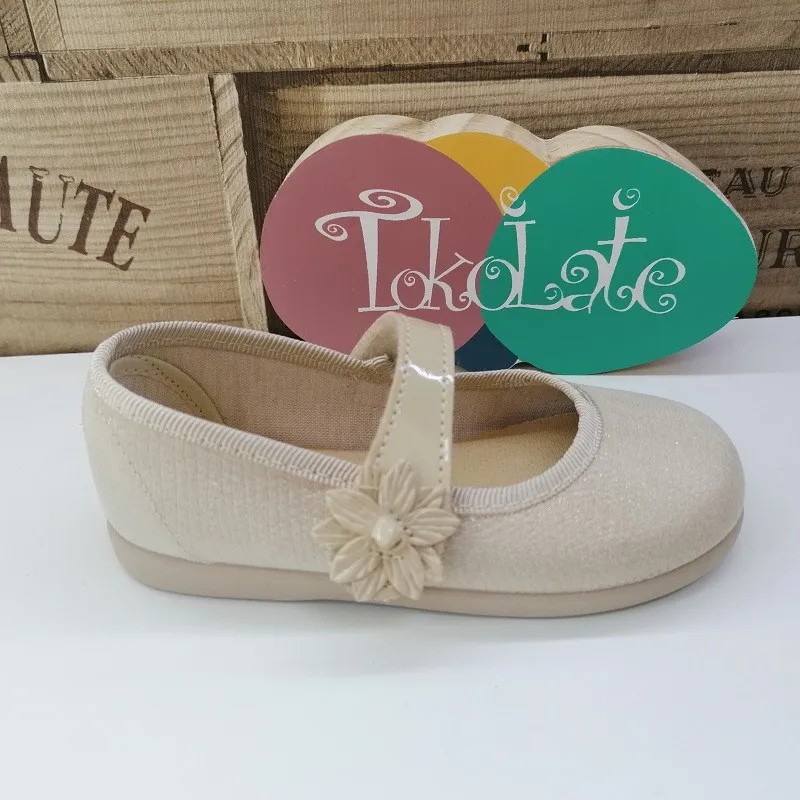 Merceditas Velcro Turia Tokolate 1105A61 Oro