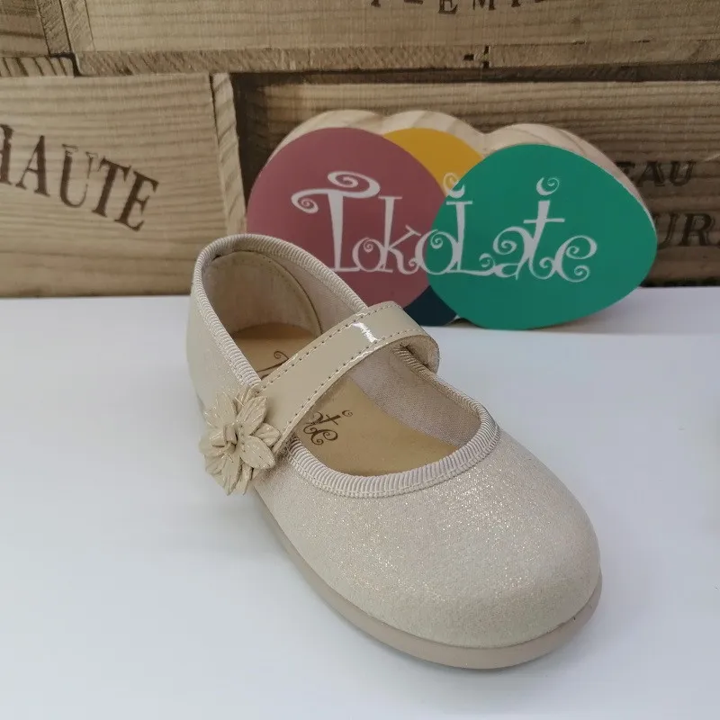 Merceditas Velcro Turia Tokolate 1105A61 Oro