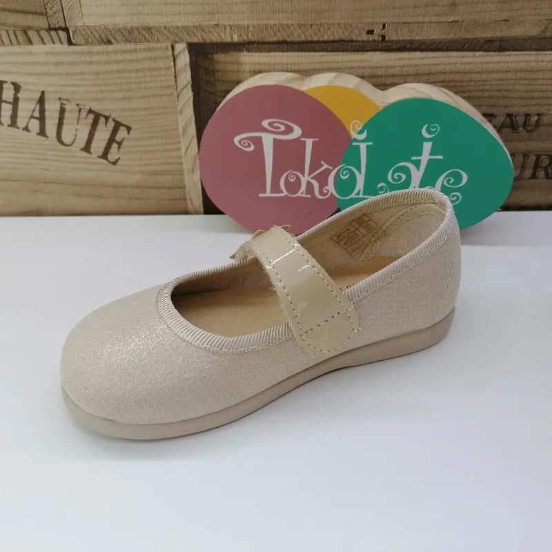 Merceditas Velcro Turia Tokolate 1105A61 Oro