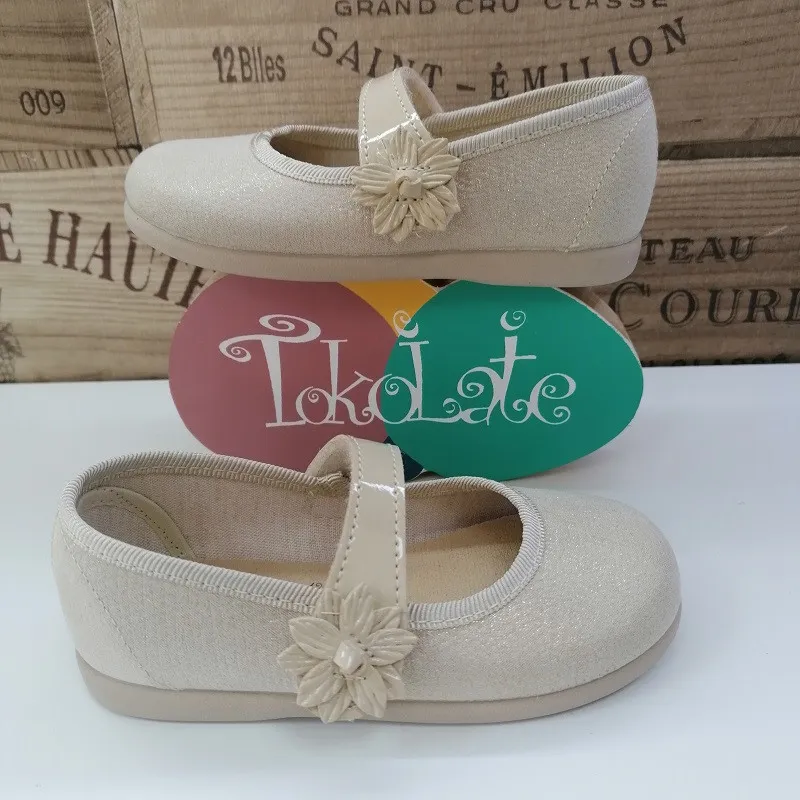 Merceditas Velcro Turia Tokolate 1105A61 Oro