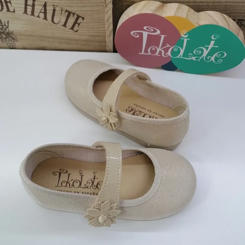 Merceditas Velcro Turia Tokolate 1105A61 Oro