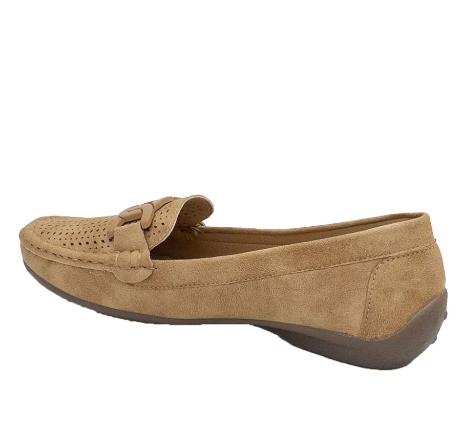 MOCASÍN AMARPIES ABZ26392 PARA MUJER ZAPATO TRABILLA MUY CÓMODO CAMEL PLANTILLA MEMORY SPONGE 28486