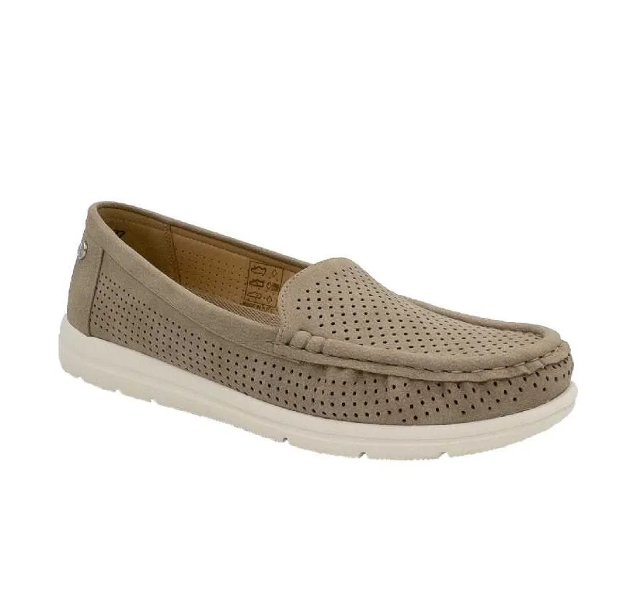 MOCASÍN AMARPIES AJH23427 PARA MUJER ZAPATO CALADO MUY CÓMODO TAUPE PLANTILLA EXTRAÍBLE ACOLCHADA 27833