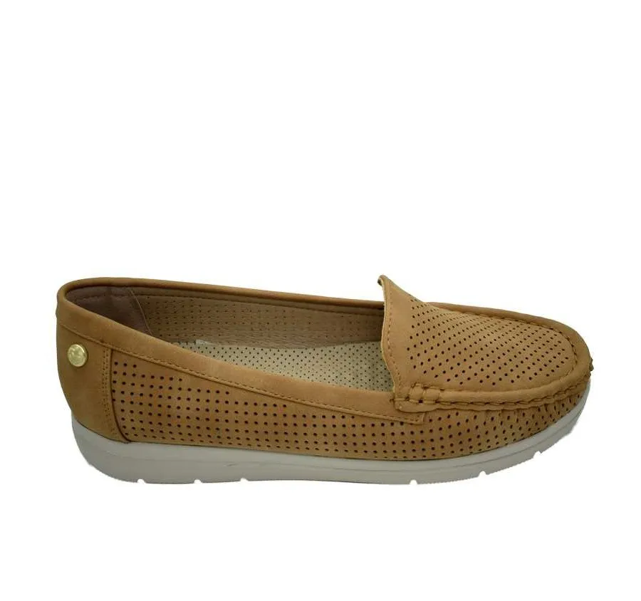 MOCASÍN AMARPIES PLANTA ACOLCHADA ZAPATO CALADO CUERO MUY CÓMODO PARA MUJER 26276
