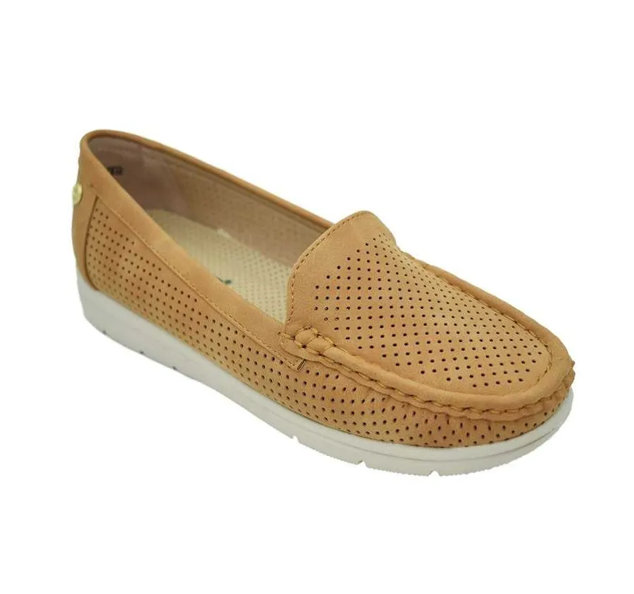 MOCASÍN AMARPIES PLANTA ACOLCHADA ZAPATO CALADO CUERO MUY CÓMODO PARA MUJER 26276